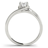 Nala in platinum - Oval Diamond Ring. Side View 2