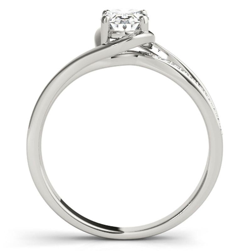 Nala in platinum - Oval Diamond Ring. Side View 2