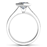 Nash in platinum.  Side view showing the stunning centre bezel setting. 