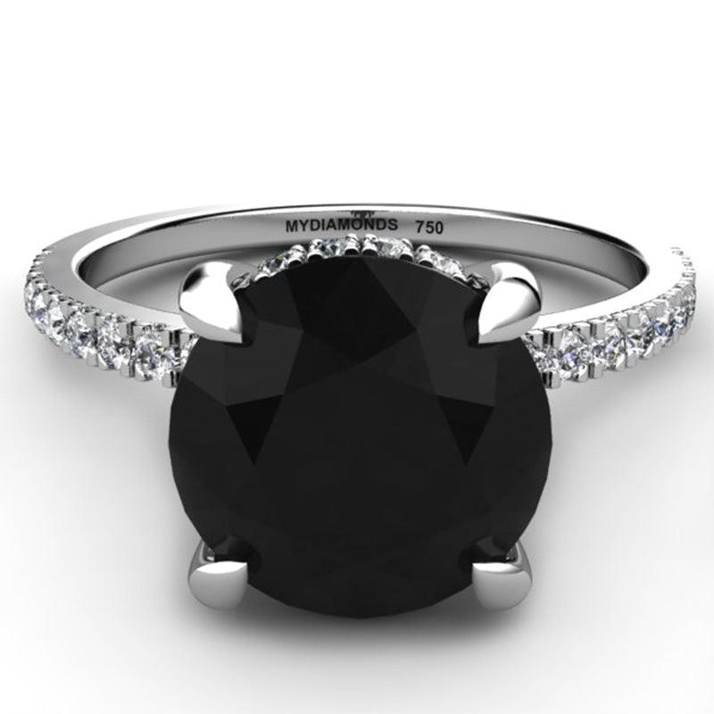 Ciara - Pear-shaped Black Diamond Engagement Ring 1.75ct - AAA Grade –  Monroe Yorke Diamonds