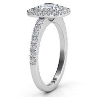 Norah - Cushion Cut Double Halo Ring. Platinum thumbnail 4