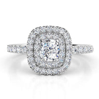 Norah - Certified Cushion Double Halo Ring thumbnail 1