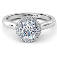 Oasis - Halo Diamond Ring in Platinum Timeless Elegance, Unwavering Love thumbnail 1