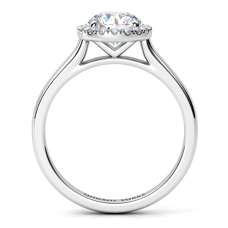 Oasis diamond halo ring - side view 2 showing the centre setting — view 5