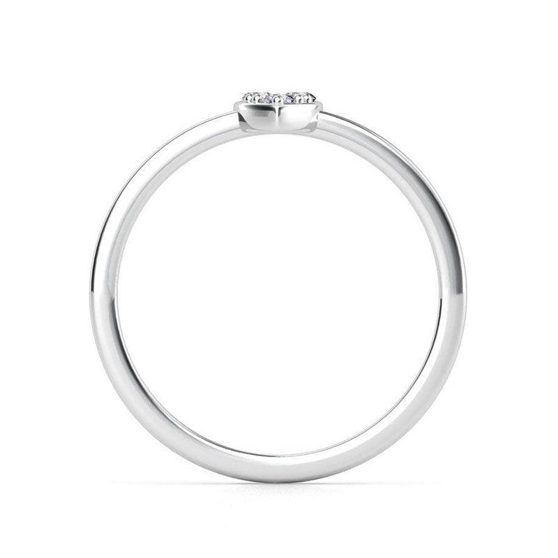 Obi - diamond heart ring.  Side view