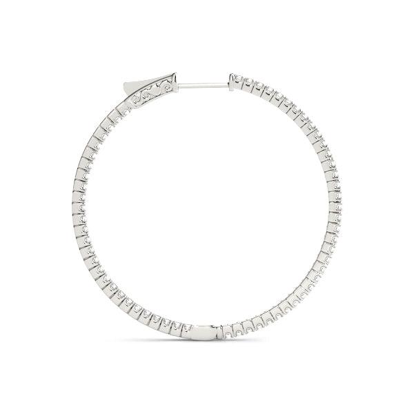 Olivia - Inside Out Diamond Hoop Earrings, White Gold — view 4