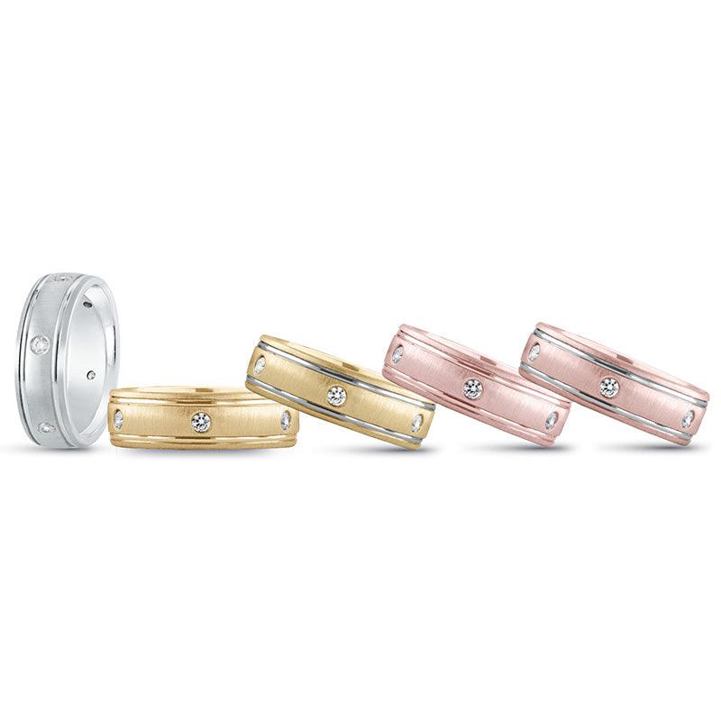 Olympia stunning mens diamond ring in white gold, rose gold, yellow gold and platinum