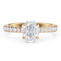 Paige Gold Oval Diamond Ring with Hidden Halo! thumbnail 2