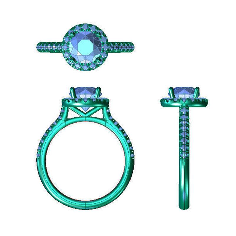 Paris diamond engagement ring design details 