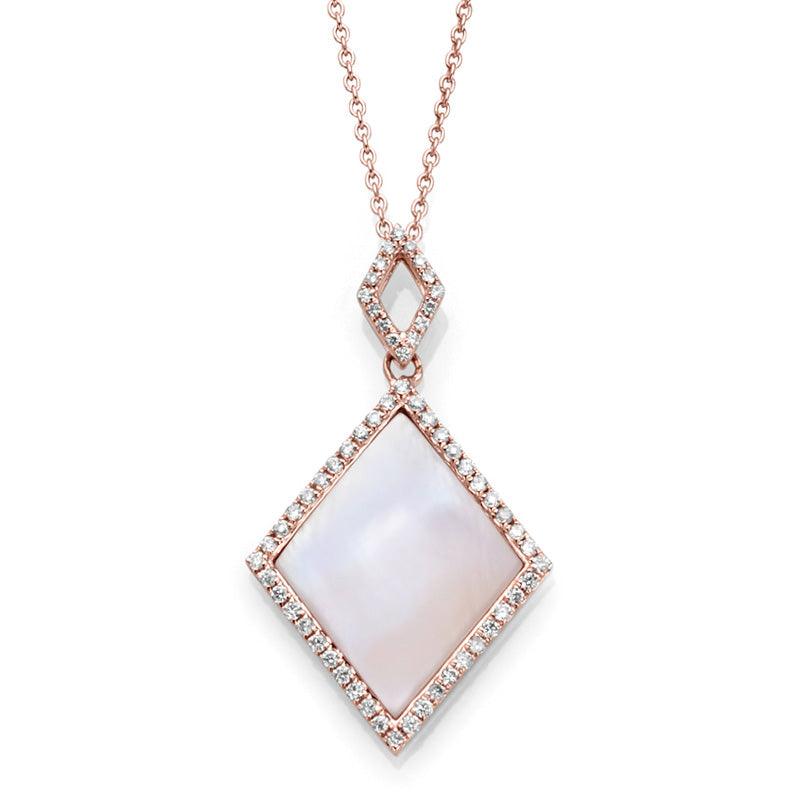 Penelope Peal and Diamond Pendant in Rose Gold