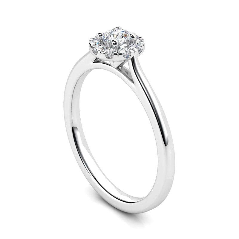 Petit halo diamond stack ring.  — view 3