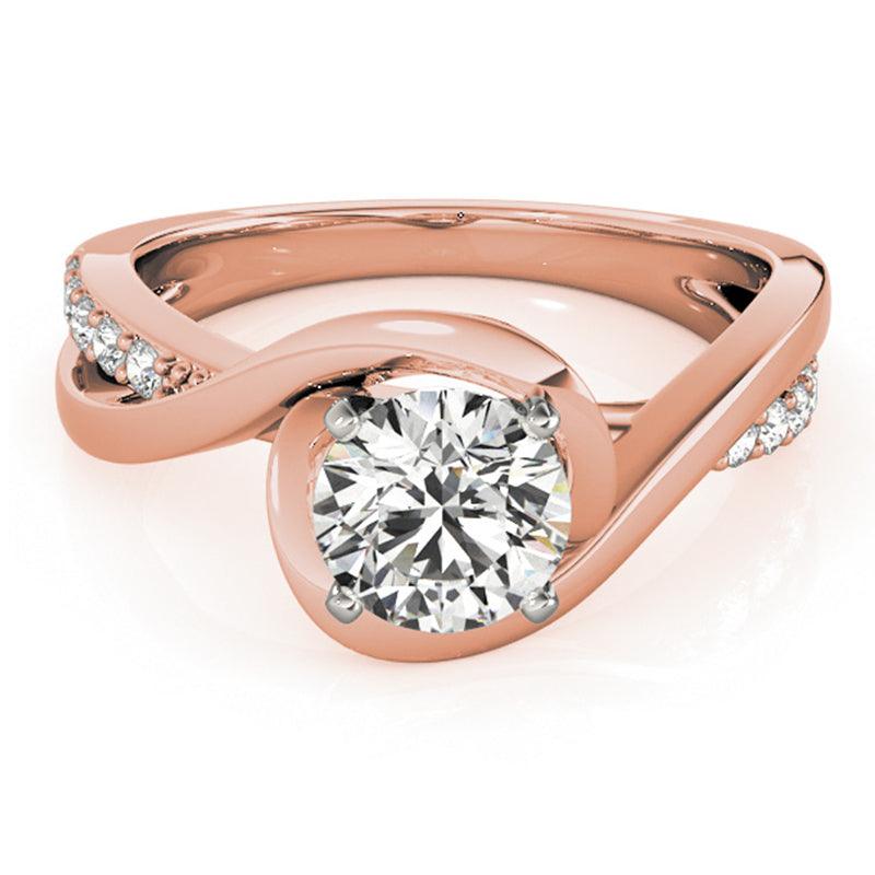 Piper rose gold diamond engagement ring with a wrap around band