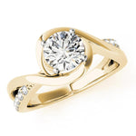 Piper - Yellow Gold, Diamond Wrap Ring with a a centre round diamond and diamonds down the band