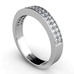 Polo - Diamond ring with 2 rows of diamonds. Wedding Ring. Anniversary Ring. Side view