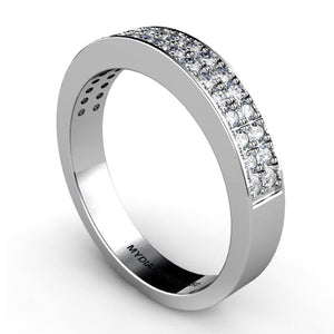 Polo Wedding Ring - Two Rows of Diamond 0.36ct, view 3