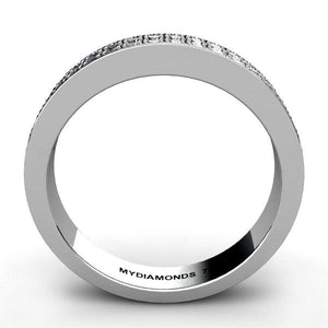 Polo Wedding Ring - Two Rows of Diamond 0.36ct, view 4