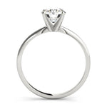Promise - 4 claw round solitaire ring. Side View