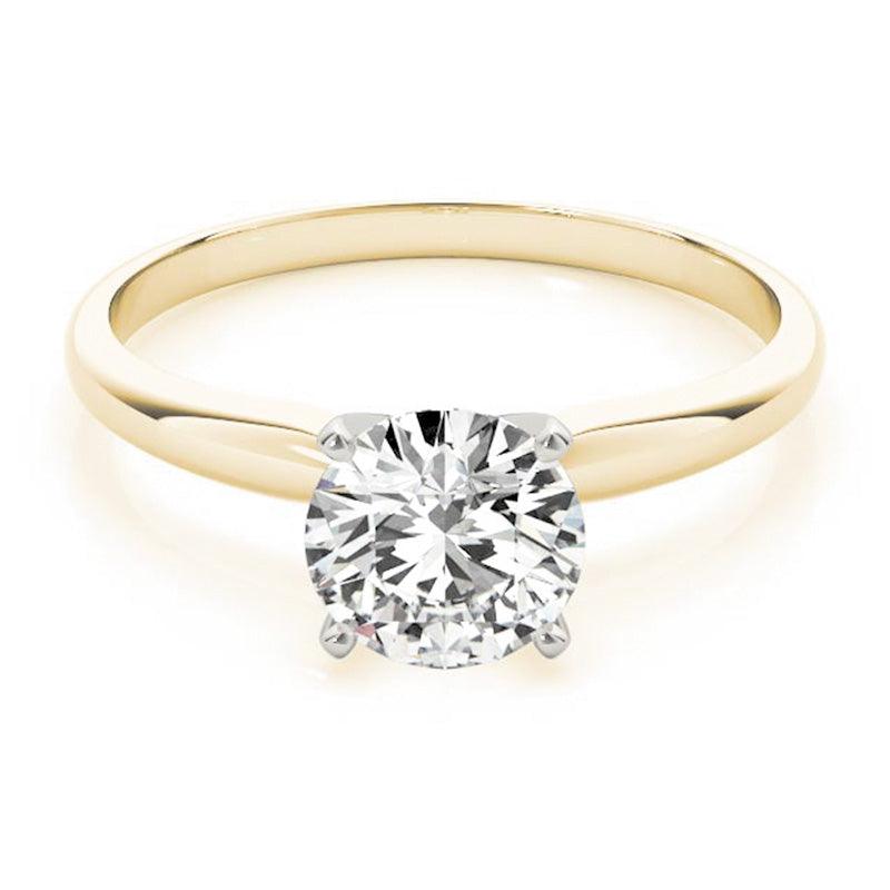 Gold solitaire diamond ring.  Round brilliant cut diamond. 18ct yellow gold - The Promise