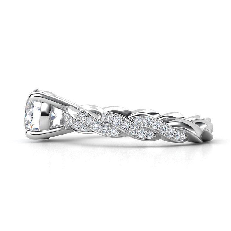 Quinn - Unique round diamond ring.  Side view 2 showing the beautiful detail — view 3