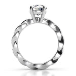 Quinn - Unique round diamond ring.  Side view 3