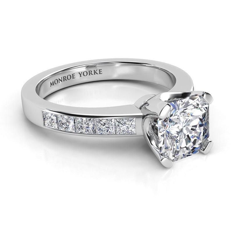 Radiance in platinum - Side view showing the stunning detail of this ring