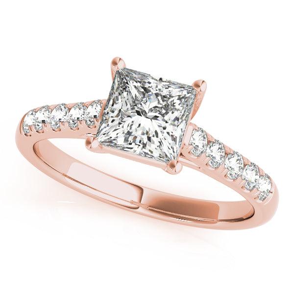 Rae — Princess Cut Lab Grown Diamond Engagement Ring with Side Diamonds — hand-finished lab grown engagement ring by Monroe Yorke Diamonds — view 5