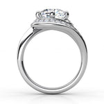 Reese in white gold - Cushion cut diamond ring.  Side view