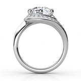 Reese in white gold - Cushion cut diamond ring.  Side view