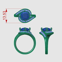 The Reese Engagement Ring: Unique Swirl Halo in 950 Platinum thumbnail 4