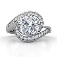The Reese Engagement Ring: Unique Swirl Halo in 950 Platinum thumbnail 1