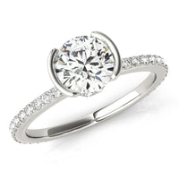 Riley - White Gold, Half Rub-Over Diamond Ring thumbnail 4