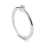 Princess cut diamond dress ring, side view