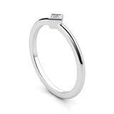 Princess cut diamond dress ring, side view