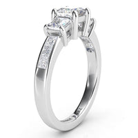 Robina - Princess Cut Three Stone Ring in Platinum thumbnail 4
