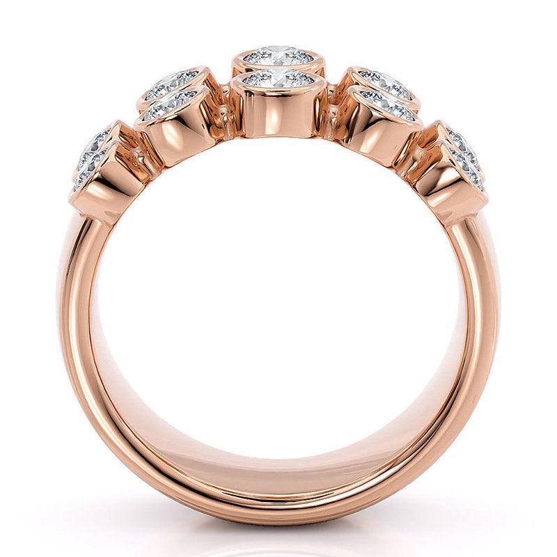 Roxy - Diamond Dress Ring in Rose Gold.  10 diamonds 0.60 carats.  Side View 2 — view 3