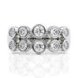 Roxy - ten round diamond dress ring with bezel set diamonds. 0.60 carats. 18ct white gold or platinum 