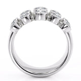 Roxy - ten round diamond dress ring with bezel set diamonds. Side View, White gold or platinum 