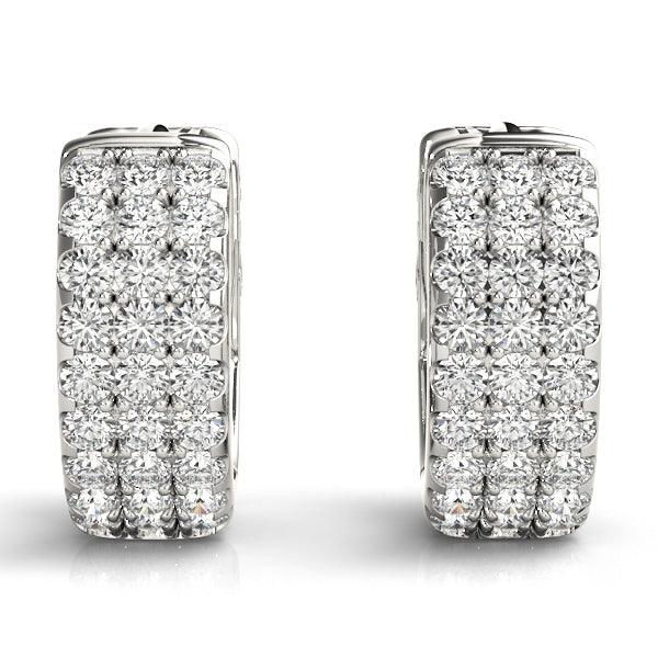 Sahara Diamond Earrings. Three Rows of Diamonds. , view 3