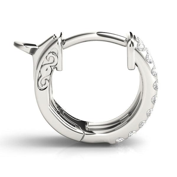 Sahara - Diamond Huggies - Earrings, Side View. White Gold, view 4