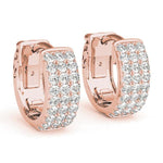 Sahara - Luxurious Three-row Diamond Huggies  0.50ct - Monroe Yorke Diamonds