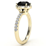 Sasha - Yellow Gold Black Diamond Ring - Side View