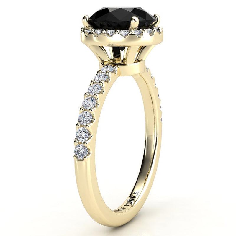 Sasha - Yellow Gold Black Diamond Ring - Side View