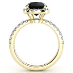 Sasha Yellow Gold Black Diamond Ring - Side View 2