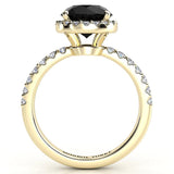 Sasha Yellow Gold Black Diamond Ring - Side View 2