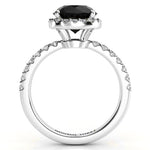 Sasha in platinum black Diamond ring side view 