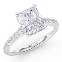 Seville - Radiant Cut Diamond Engagement Ring with Hidden Halo thumbnail 3