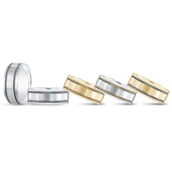 Saylor - Rope Mens Wedding Ring. Available in white gold, yellow gold, rose gold, platinum. 