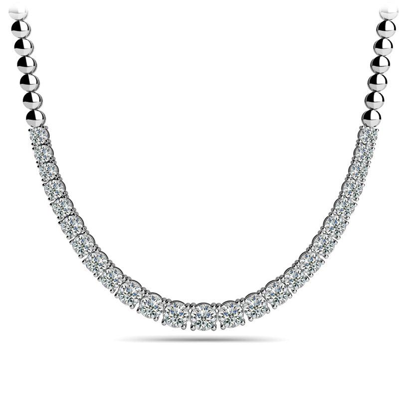 Scarlet - Graduated Diamond Necklace, White Gold or Platinum. 2 Carat