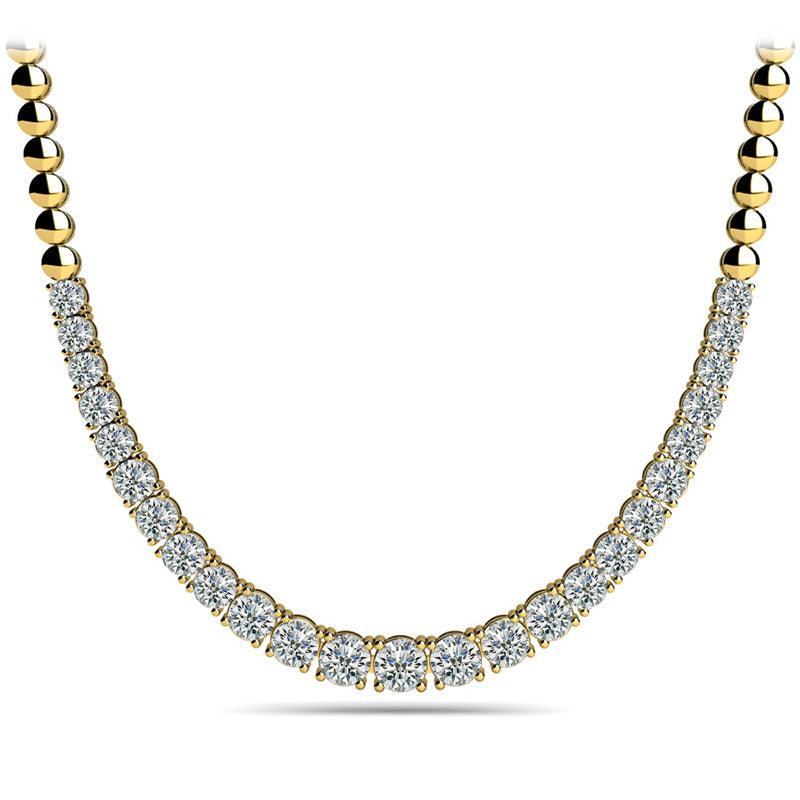Scarlet - Graduated Diamond Necklace, Yellow Gold. 2 Carat — view 2