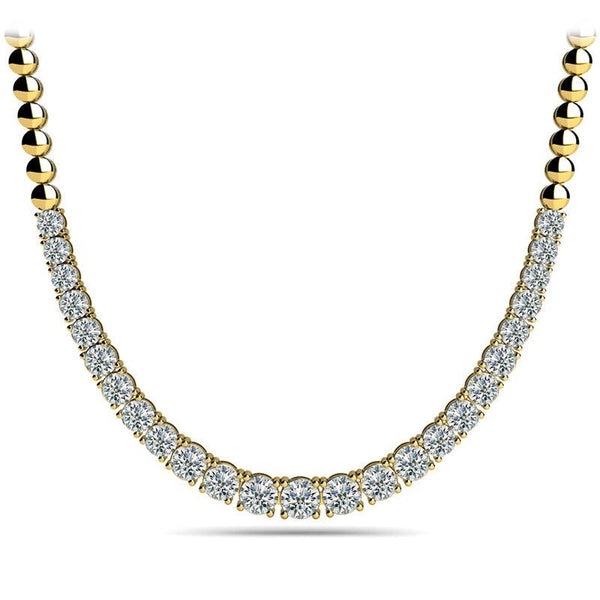 Scarlet - Graduated Diamond Necklace, Yellow Gold. 2 Carat